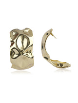 Beaten Hoops Earrings - Gold