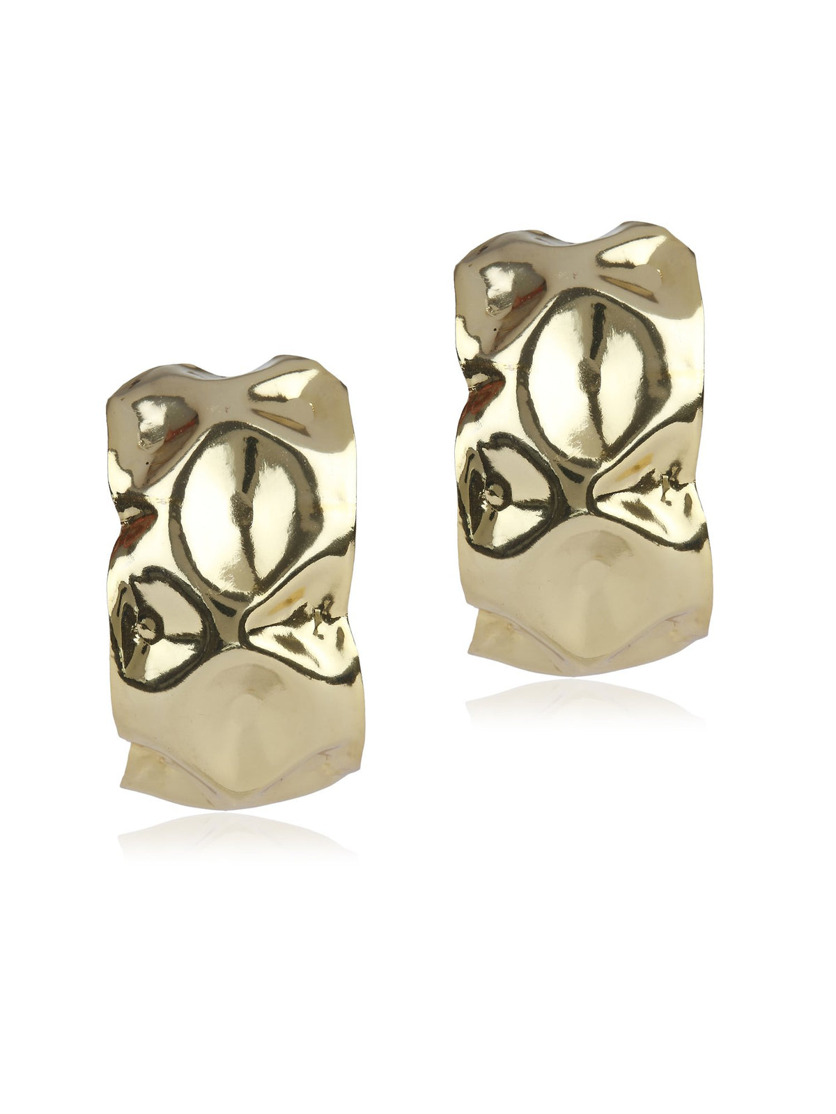 Beaten Hoops Earrings - Gold
