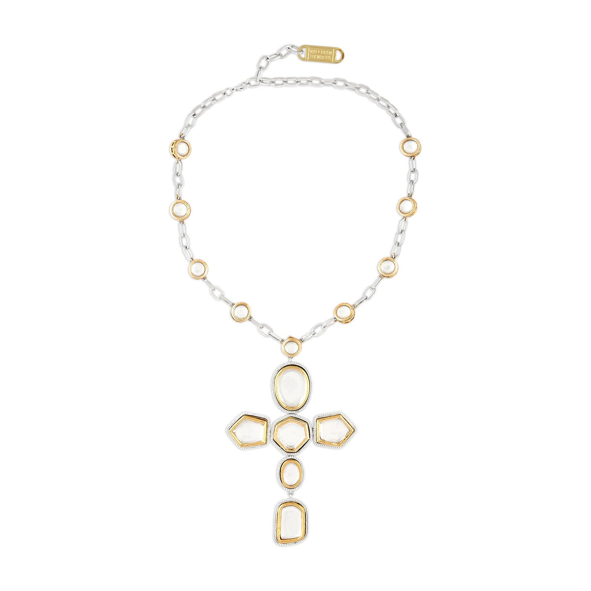 Polki Cross Necklace