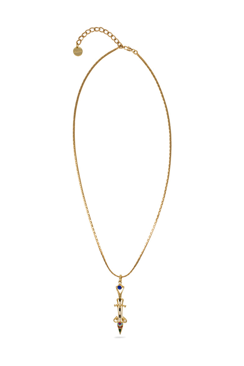 Indigo Egyptian Sleek Pendant Necklace