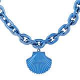 Blue Shell Pendant Necklace