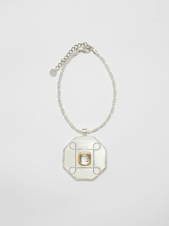 Polki Hexxagon Medallion Necklace
