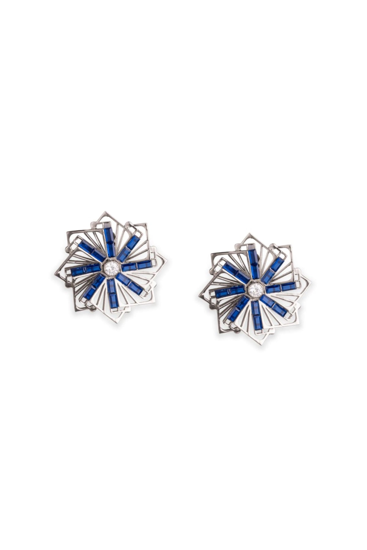 Silver Grid Studs