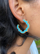 Half Cut Studded Hoops