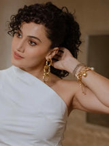 Tapsee Pannu in Pearl & Heart Drop Bracelet