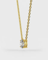 Oval Shaped Solitaire Pendant With chain