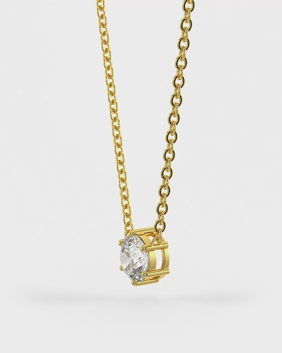 Brilliant Round Shaped Solitaire Pendant With Chain