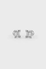 Emerald Cut Solitaire Stud Earrings