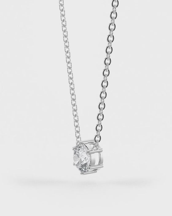 Brilliant Round Shaped Solitaire Pendant With Chain