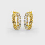 Heart Shaped Solitaire Hoop Earrings