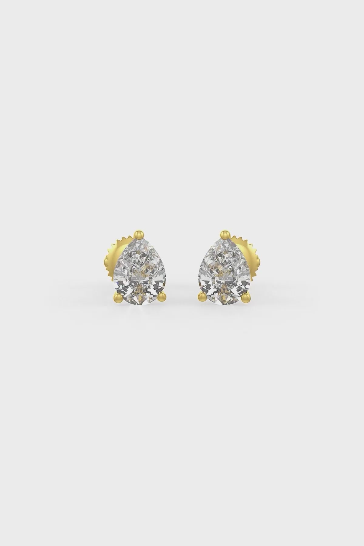 Pear Shaped Solitaire Stud Earrings