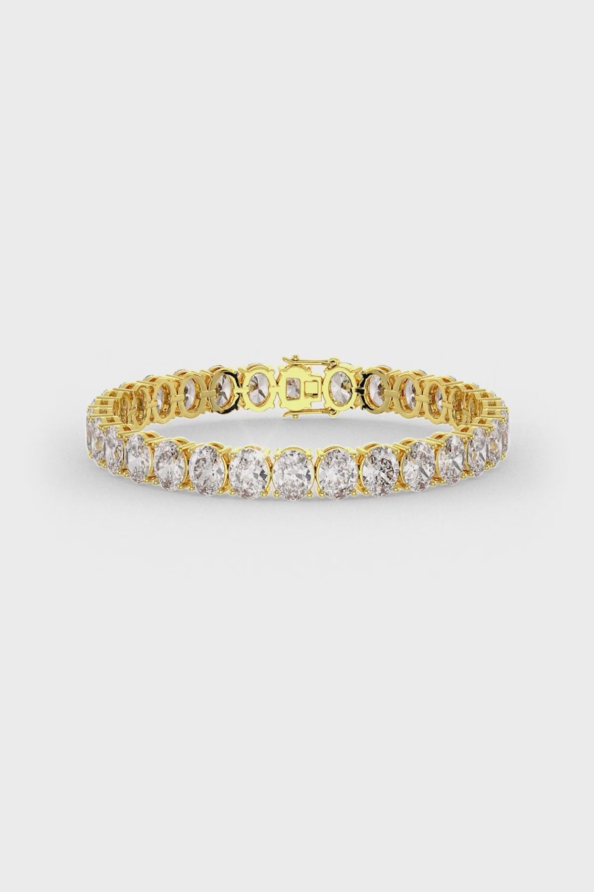 Oval Shaped Solitaire Tennis Bracelet