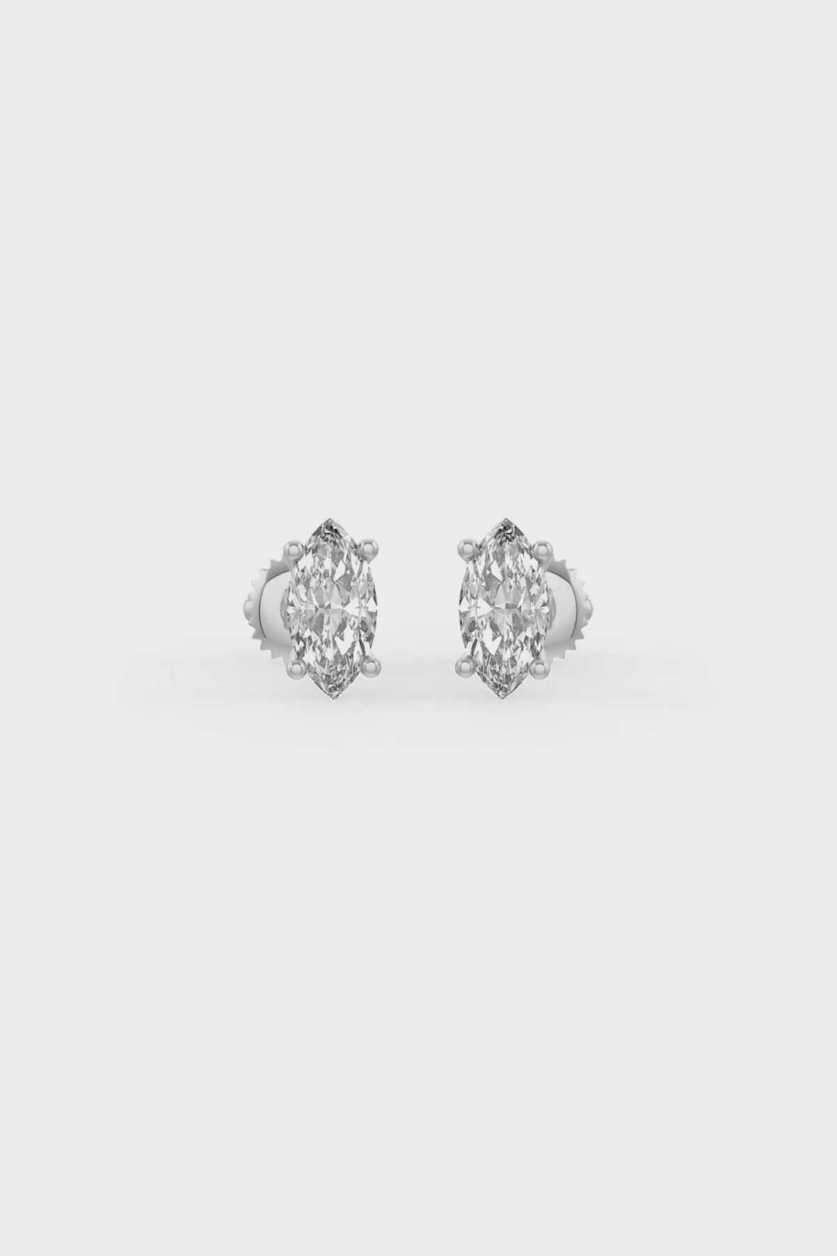 Marquise Shaped Solitaire Stud Earrings