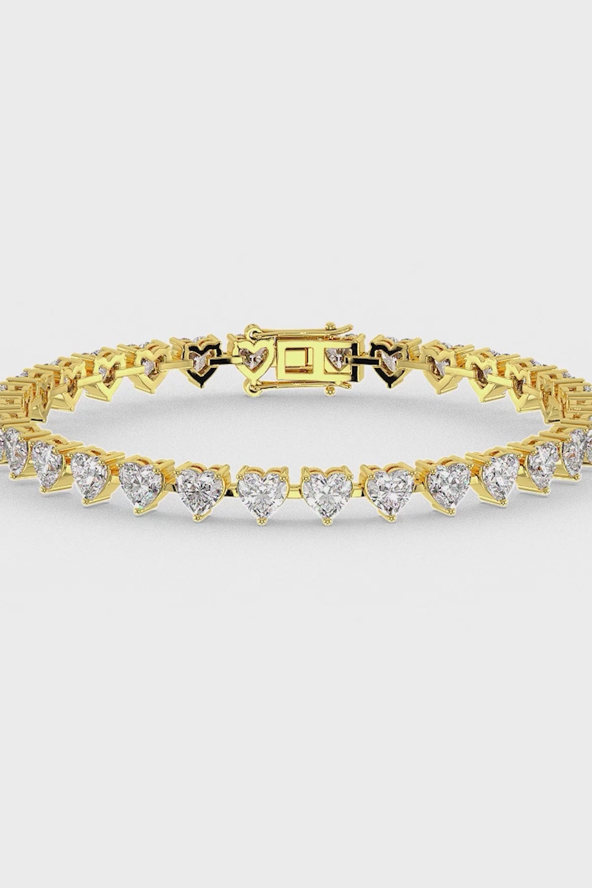 Heart Shaped Solitaire Tennis Bracelet