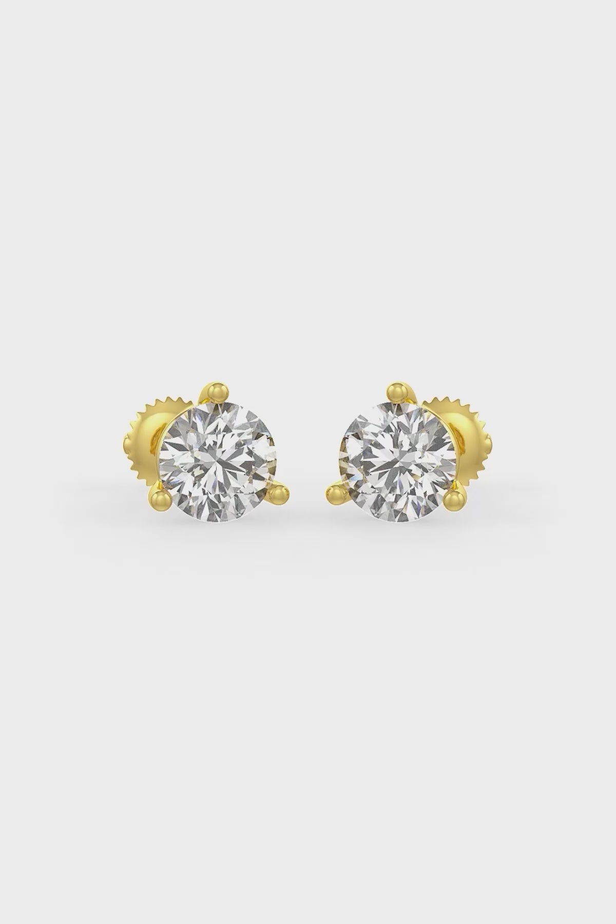 Brilliant Round Shaped Solitaire Stud Earrings