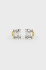 Emerald Cut Solitaire Stud Earrings