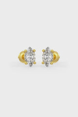 Marquise Shaped Solitaire Stud Earrings