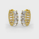 Emerald Cut Solitaire Hoop Earrings