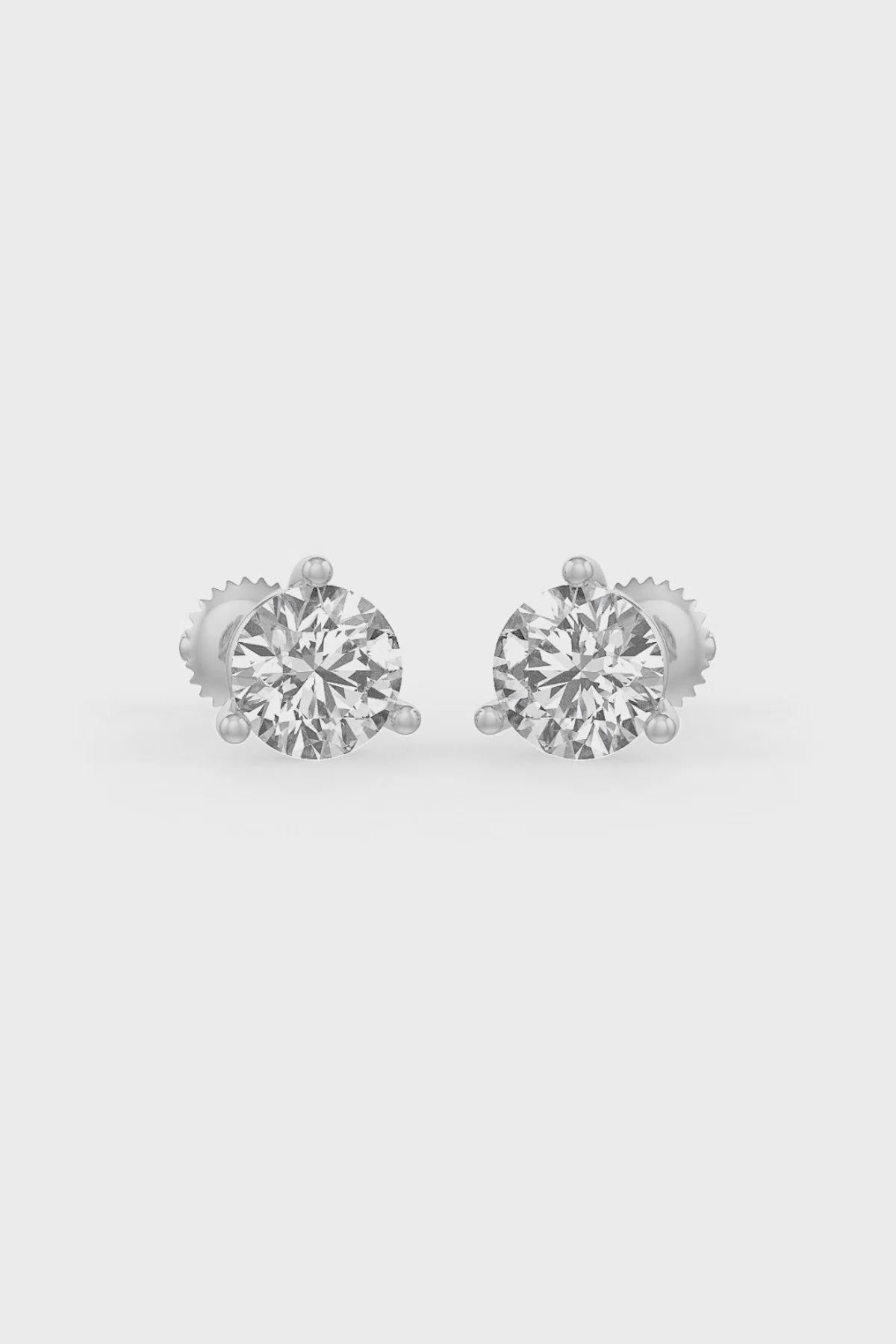 Brilliant Round Shaped Solitaire Stud Earrings