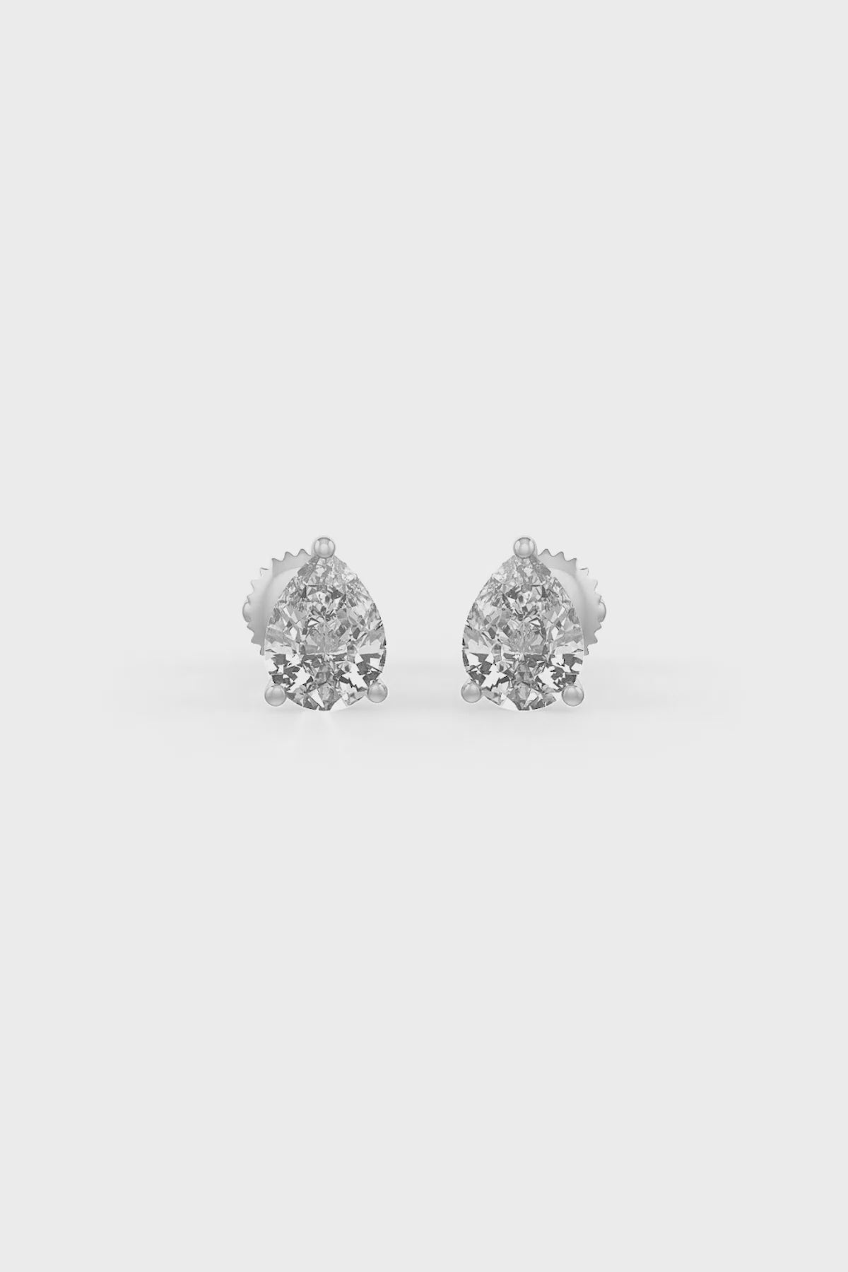 Pear Shaped Solitaire Stud Earrings
