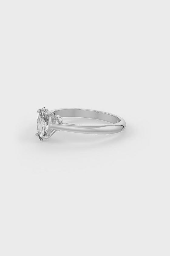 Marquise Shaped Solitaire Engagement Ring