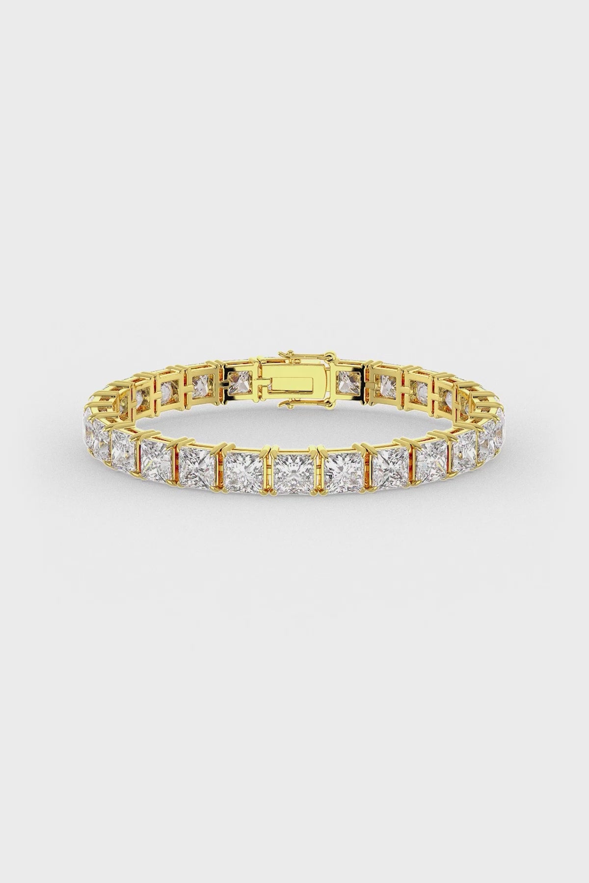 Square Shaped Solitaire Tennis Bracelet