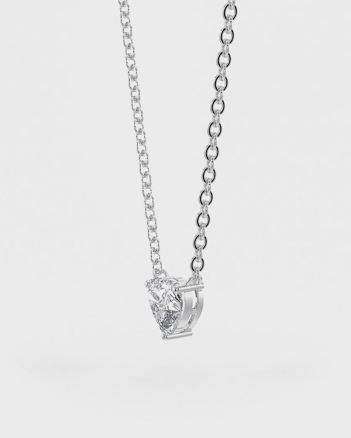 Heart Shaped Solitaire Pendant With Chain