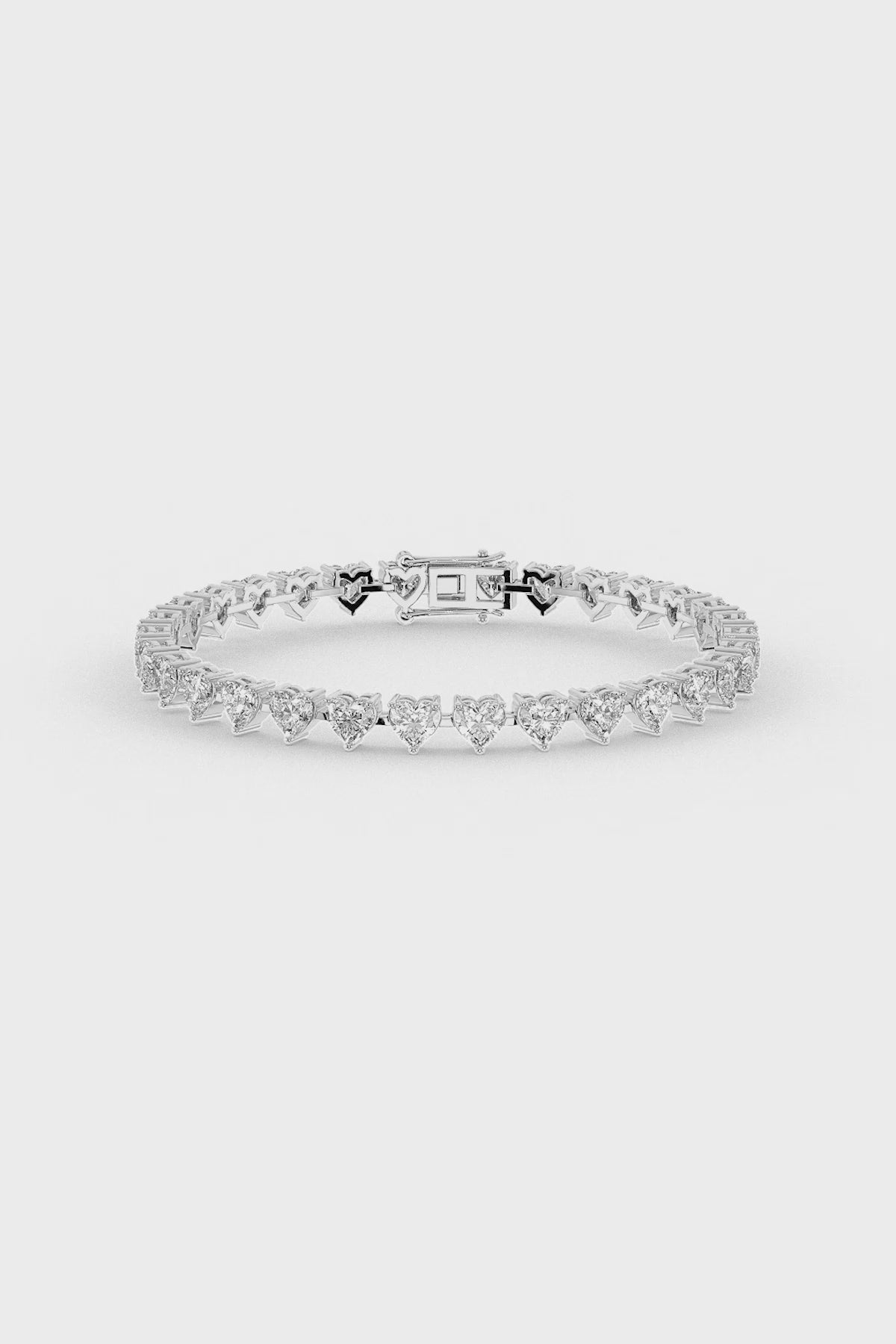 Heart Shaped Solitaire Tennis Bracelet