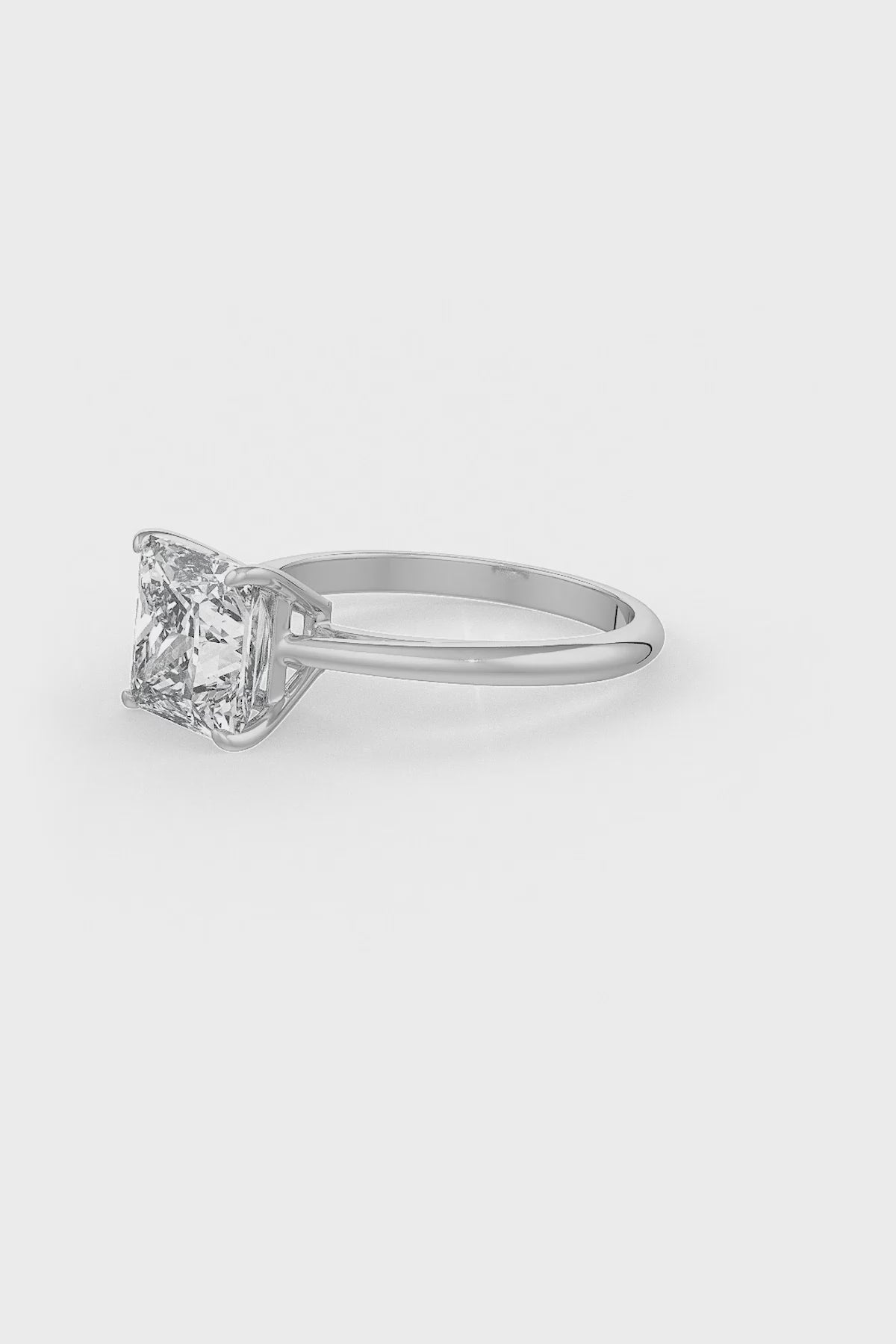 Square Shaped Solitaire Engagement Ring