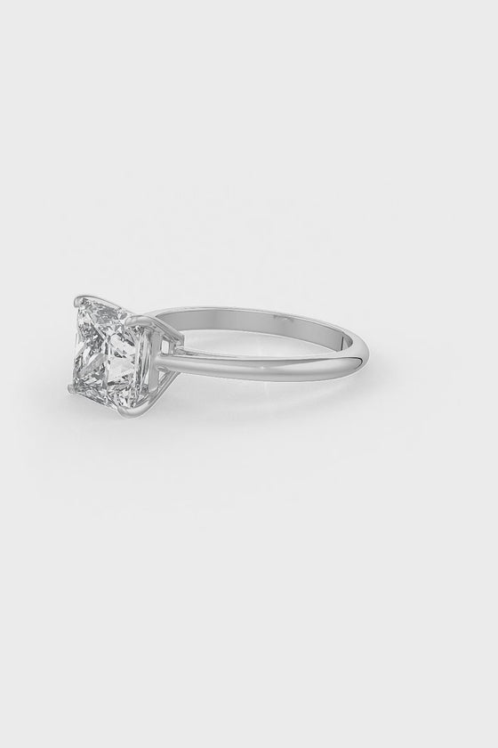 Square Shaped Solitaire Engagement Ring