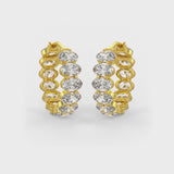 Oval Shaped Solitaire Hoop Earrings