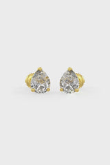 Pear Shaped Solitaire Stud Earrings