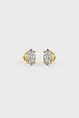 Marquise Shaped Solitaire Stud Earrings