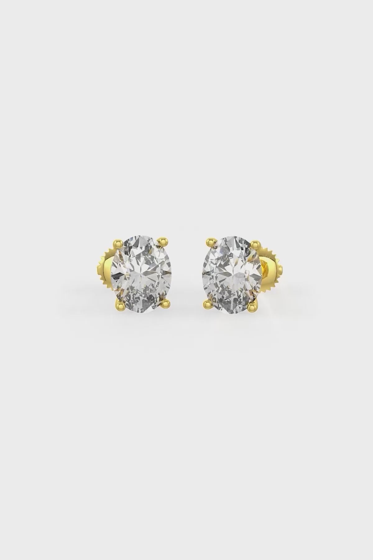 Oval Shaped Solitaire Stud Earrings