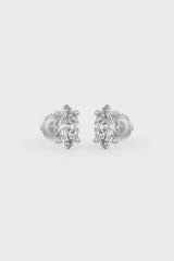 Marquise Shaped Solitaire Stud Earrings