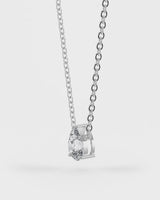 Pear Shaped Soliatire Pendant With Chain