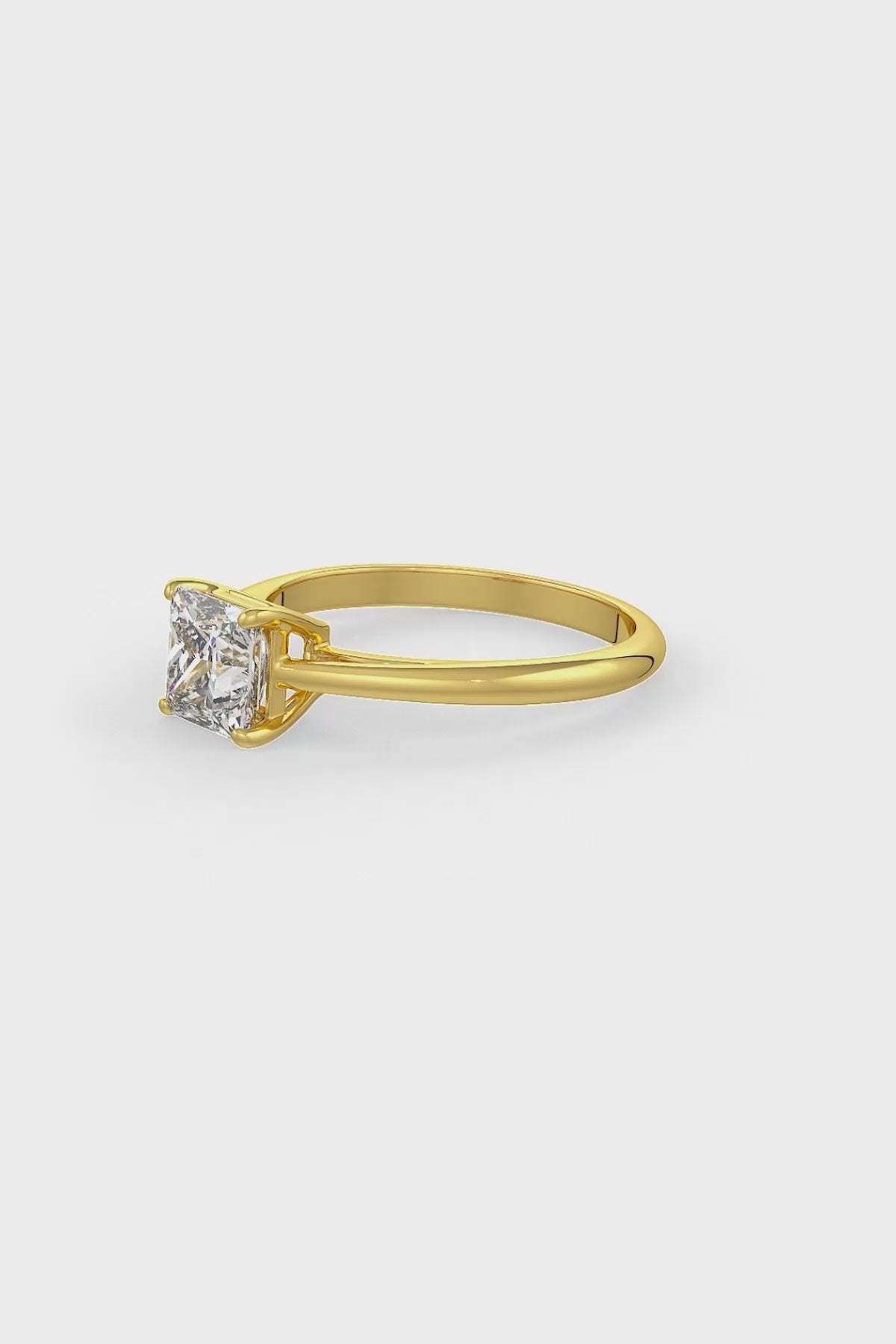 Square Shaped Solitaire Engagement Ring