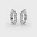 Heart Shaped Solitaire Hoop Earrings