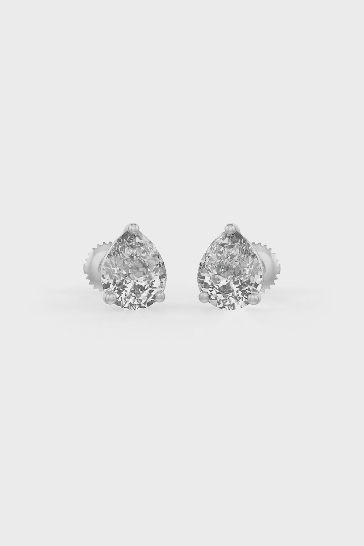 Pear Shaped Solitaire Stud Earrings