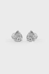 Pear Shaped Solitaire Stud Earrings