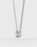 Oval Shaped Solitaire Pendant With chain