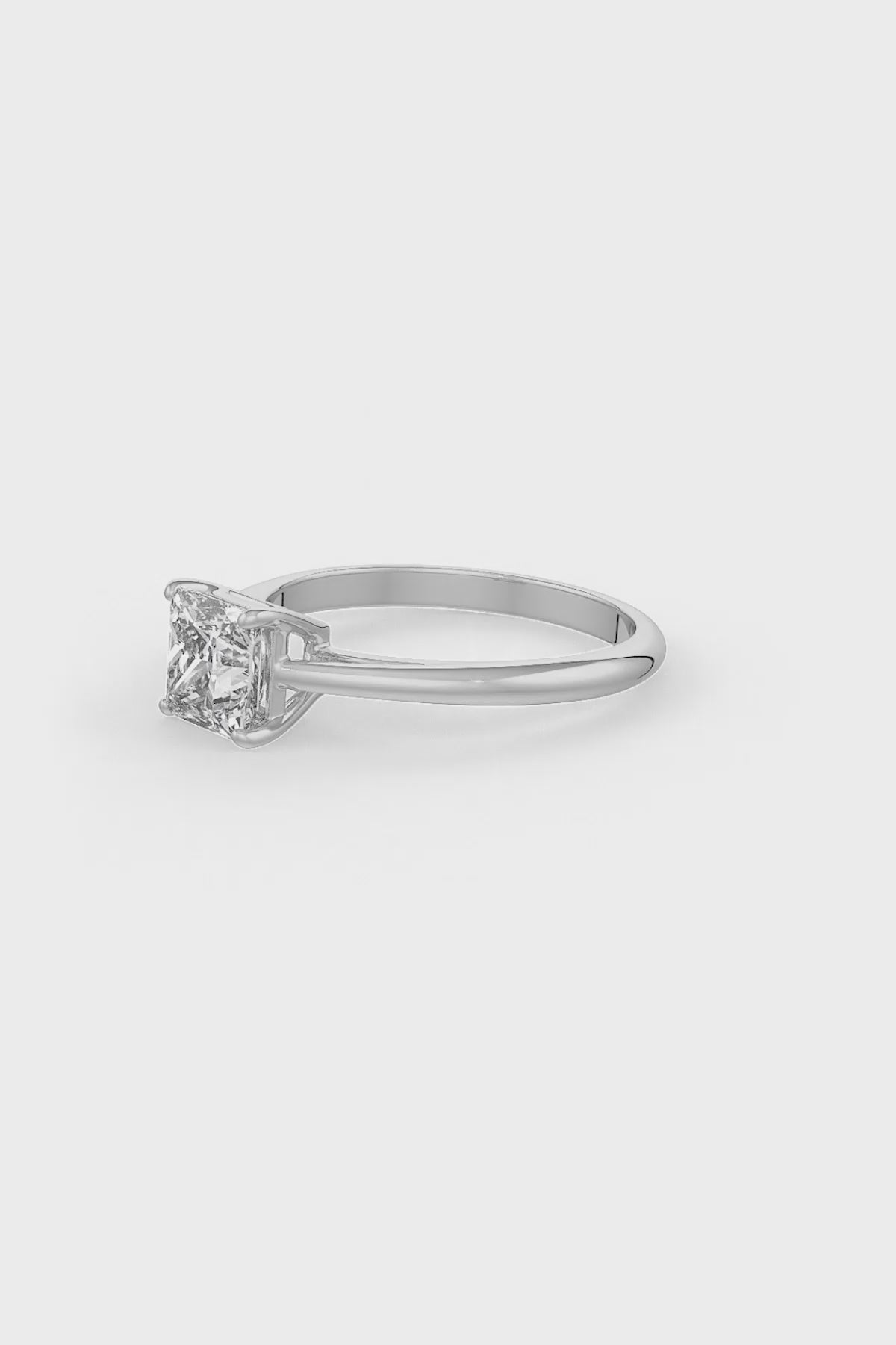 Square Shaped Solitaire Engagement Ring